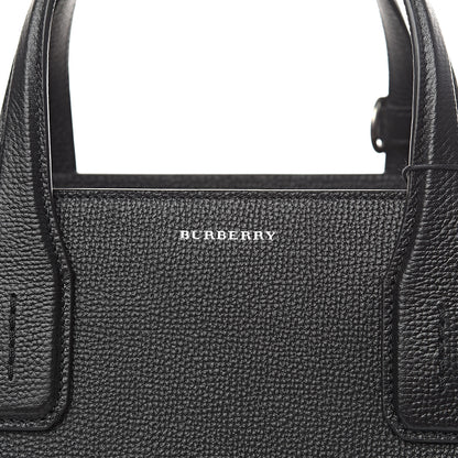Burberry Derby Calfskin House Check Medium Banner Tote Black 10 of 10