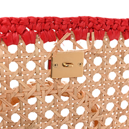 Dolce & Gabbana Woven Raffia Miss Sicily Satchel Red 9 of 10
