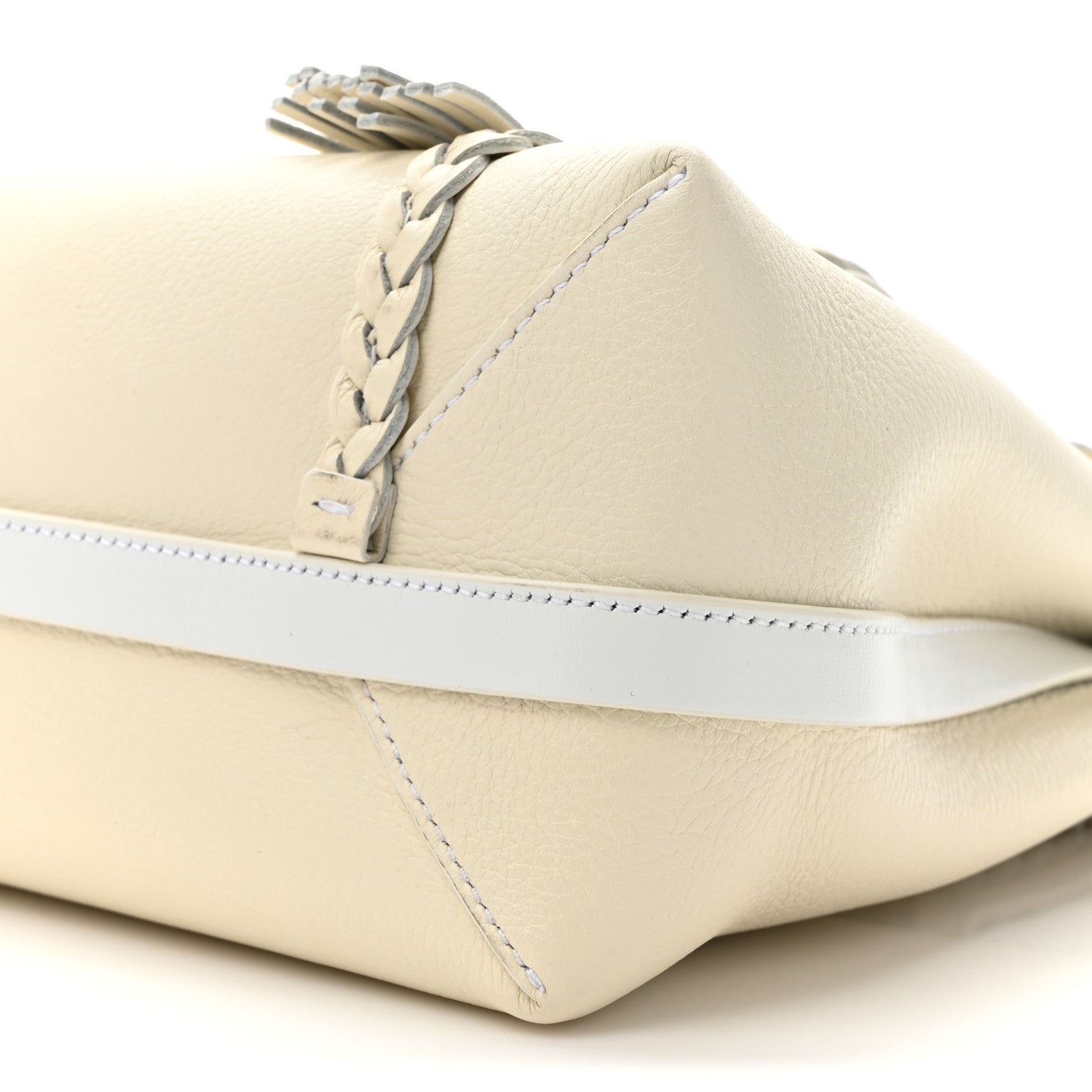 Chloe Grained Calfskin Medium Penelope Shoulder Bag White 8 of 11