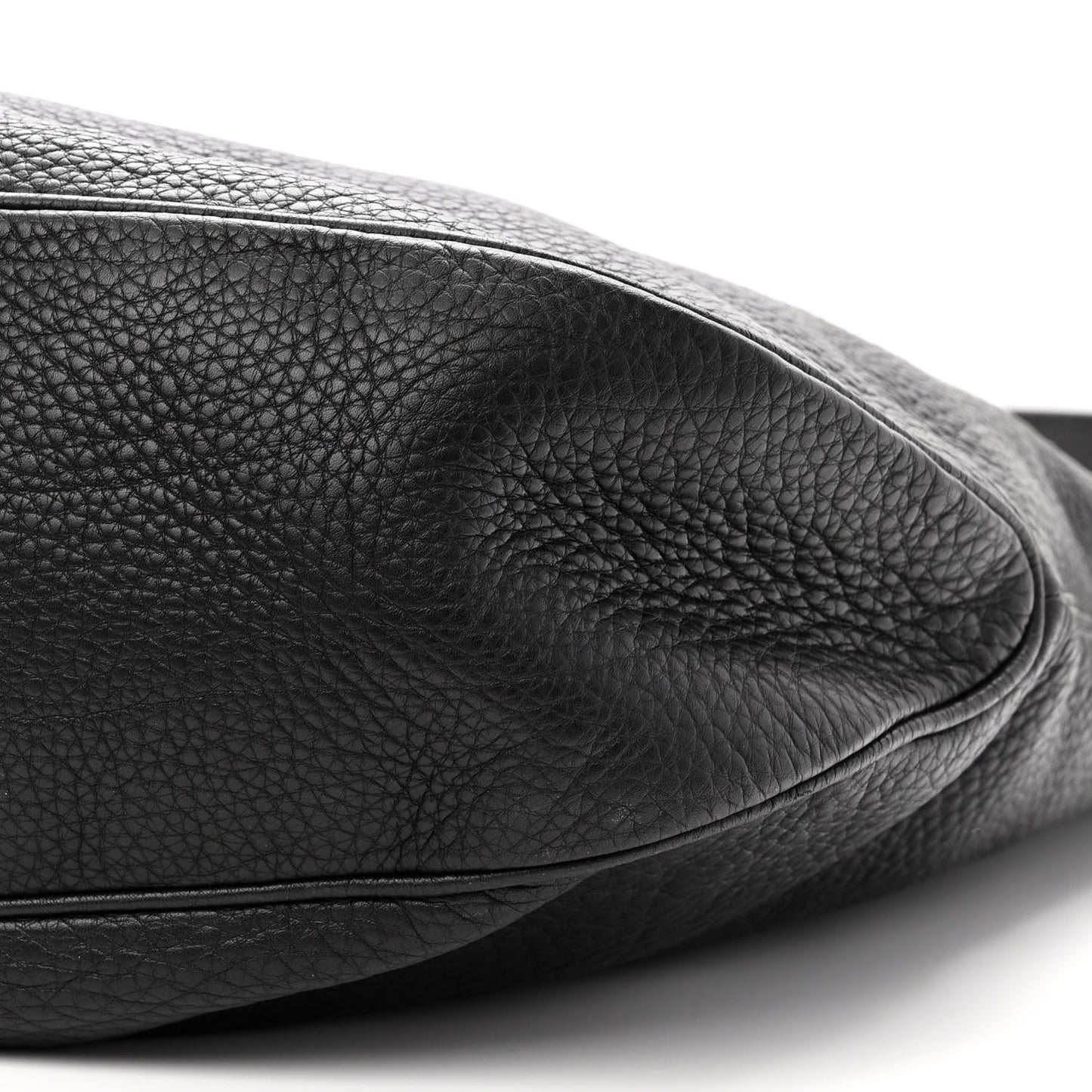 Pebbled Calfskin Large Ride Shoulder Bag Black