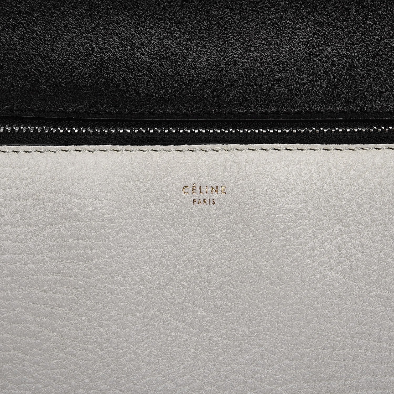 Celine Supple Calfskin Medium Bi-Color Edge Shoulder Bag Cream 6 of 10