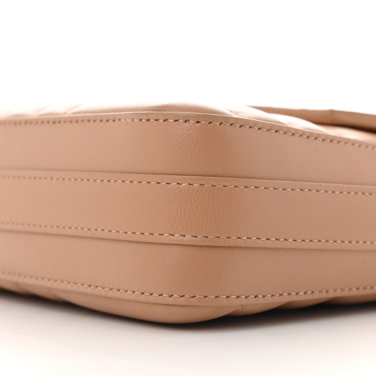 Lambskin Quilted Catherine Shoulder Bag Beige