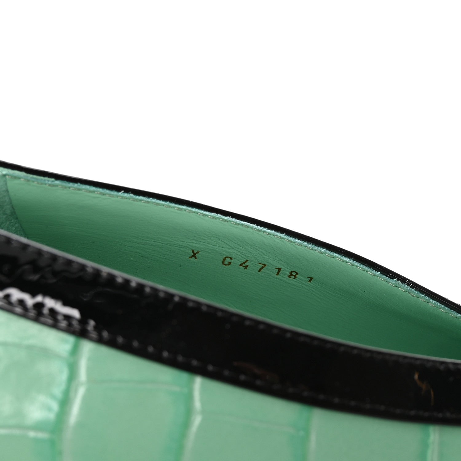 Chanel Crocodile Embossed Patent Calfskin Pumps 41 Green Black 8 of 9