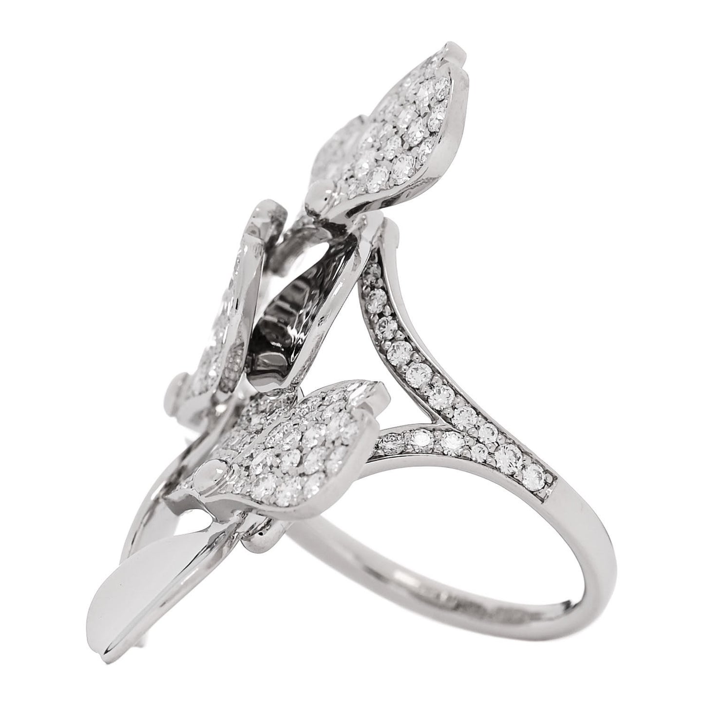 Platinum Diamond Paper Flowers Cluster Ring 52 6