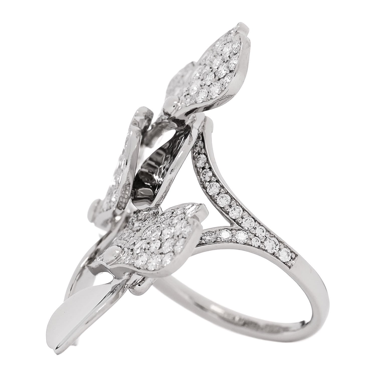 Tiffany Platinum Diamond Paper Flowers Cluster Ring 52 6 3 of 7