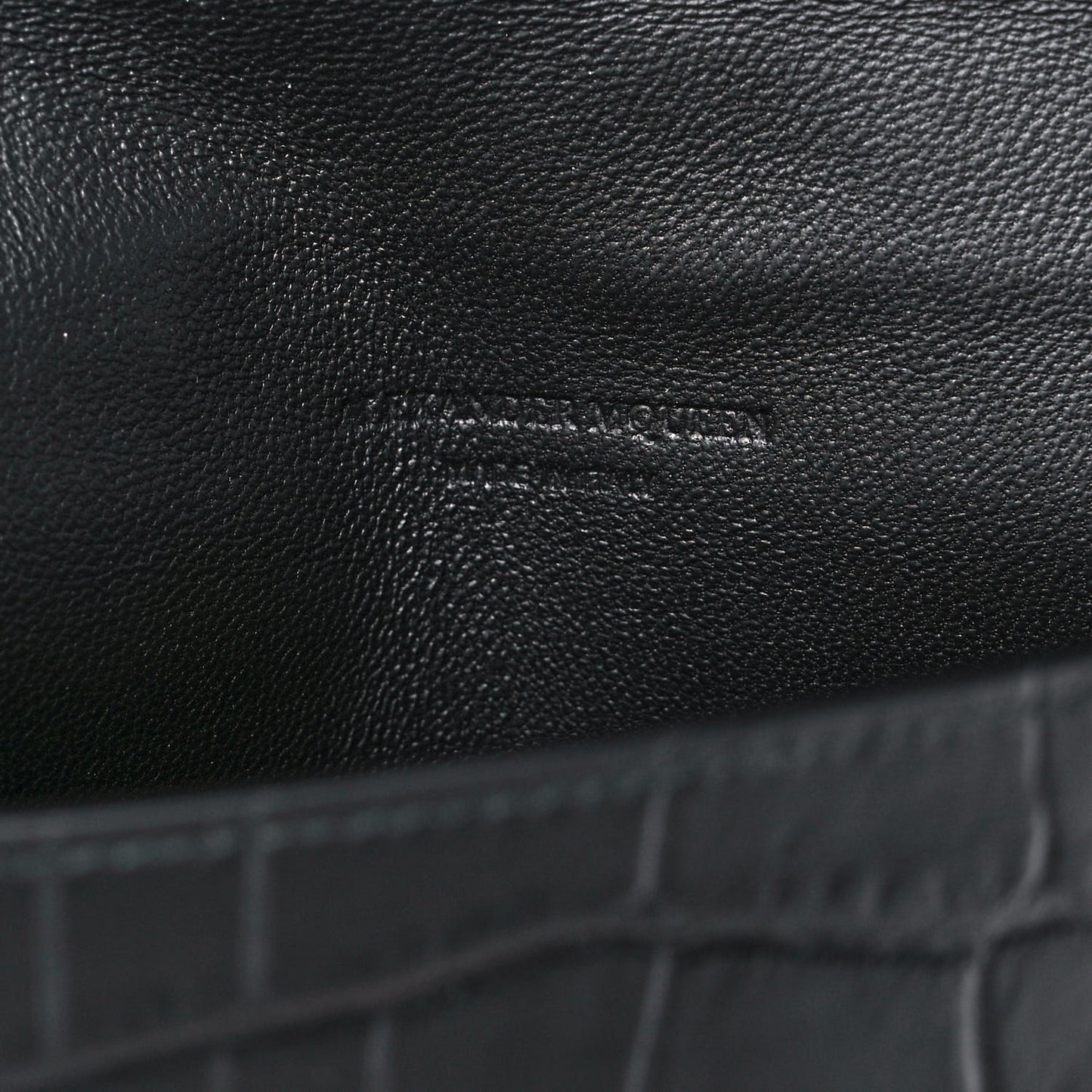 Calfskin Crocodile Embossed Skull Envelope Clutch Black