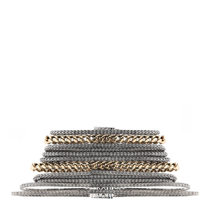 John Hardy Sterling Silver 18K Yellow Gold Classic Chain Multi Row Bracelet M 1 of 3