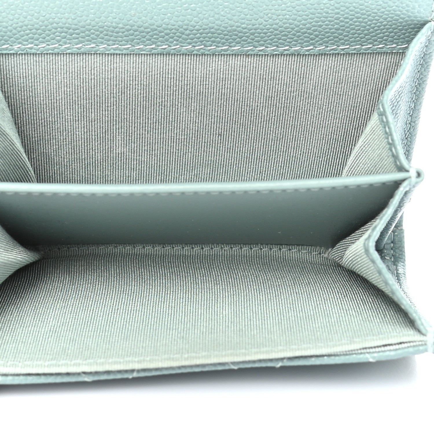Chanel Iridescent Caviar Quilted Flap Card Holder Wallet Light Blue 5 of 7
