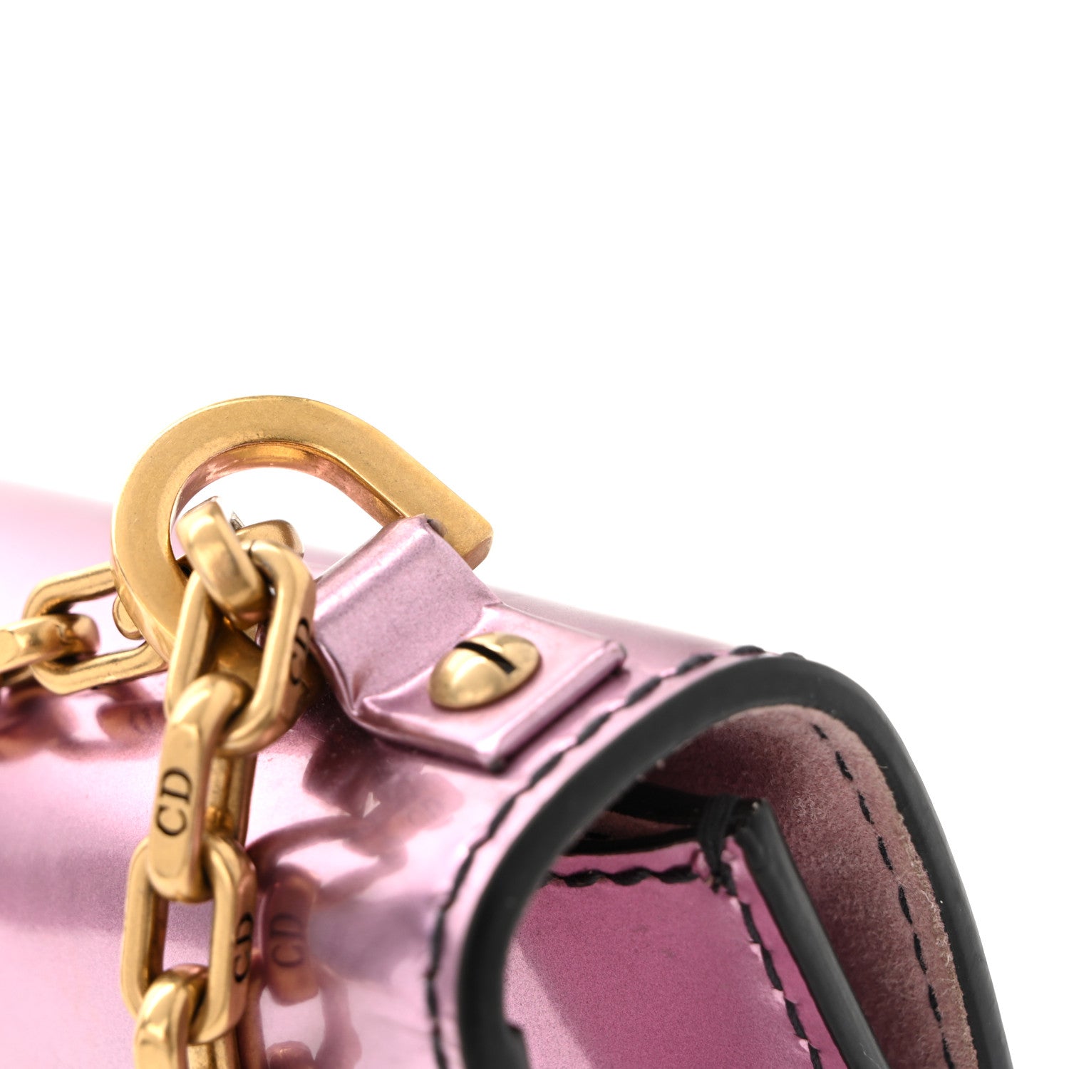 Christian Dior Metallic Calfskin J'Adior Mini Chain Flap Bag Pink