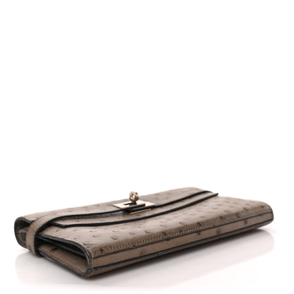 Hermes Ostrich Kelly Longue Wallet Gris Tourterelle 3 of 6