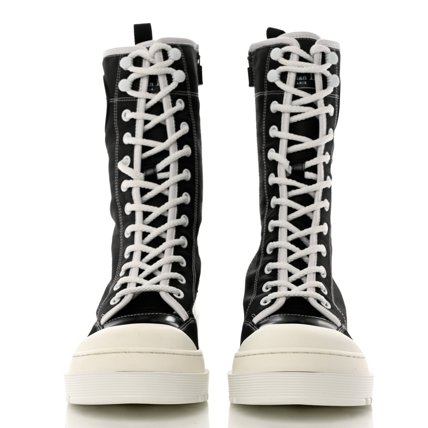 Christian Dior Technical Fabric Calfskin Womens D-Rise 35mm Tall Boots 37.5 Black White 2 of 10