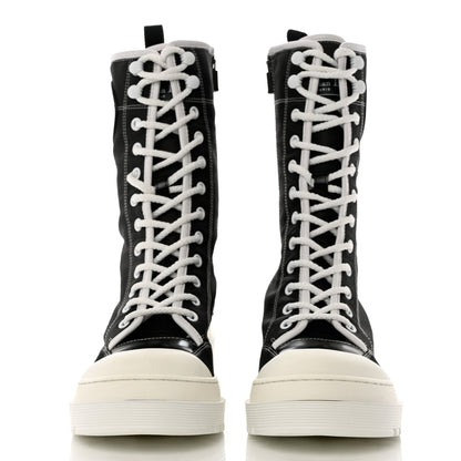 Christian Dior Technical Fabric Calfskin Womens D-Rise 35mm Tall Boots 37.5 Black White 2 of 10
