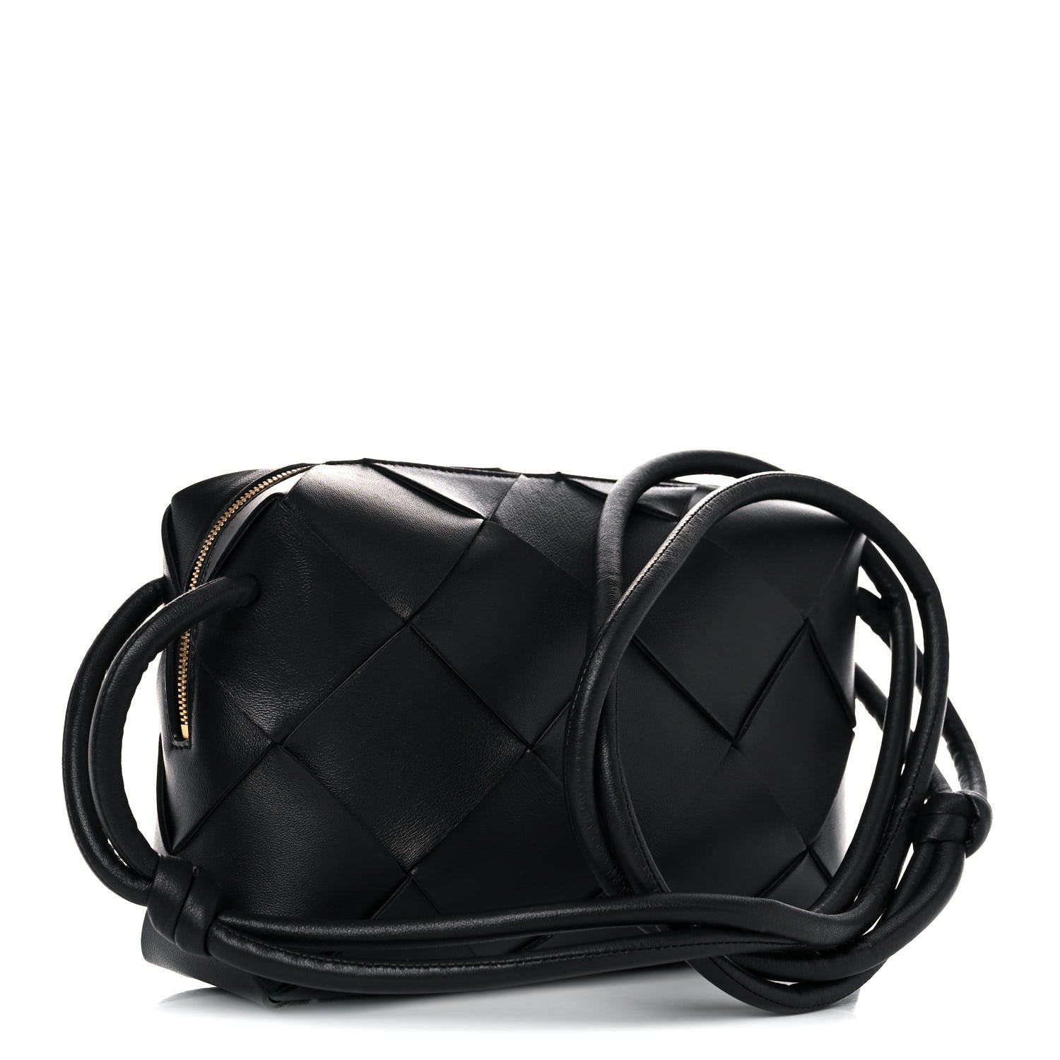 Bottega Veneta Lambskin Intreccio Small Cassette Camera Bag Black 3 of 9