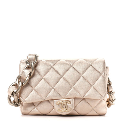 Chanel Metallic Lambskin Lacquered Quilted Small Flap Gold 1 of 11