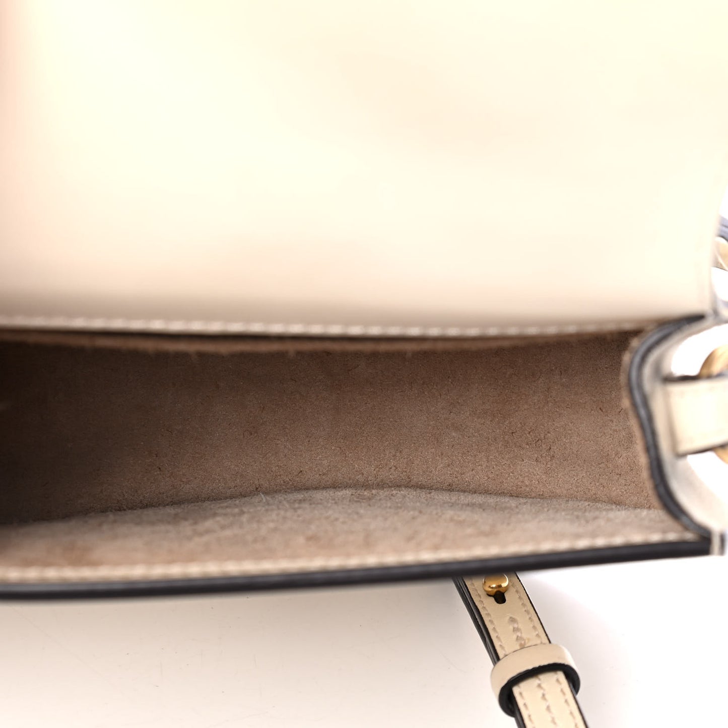 Calfskin Suede Small Nile Bracelet Bag Off White