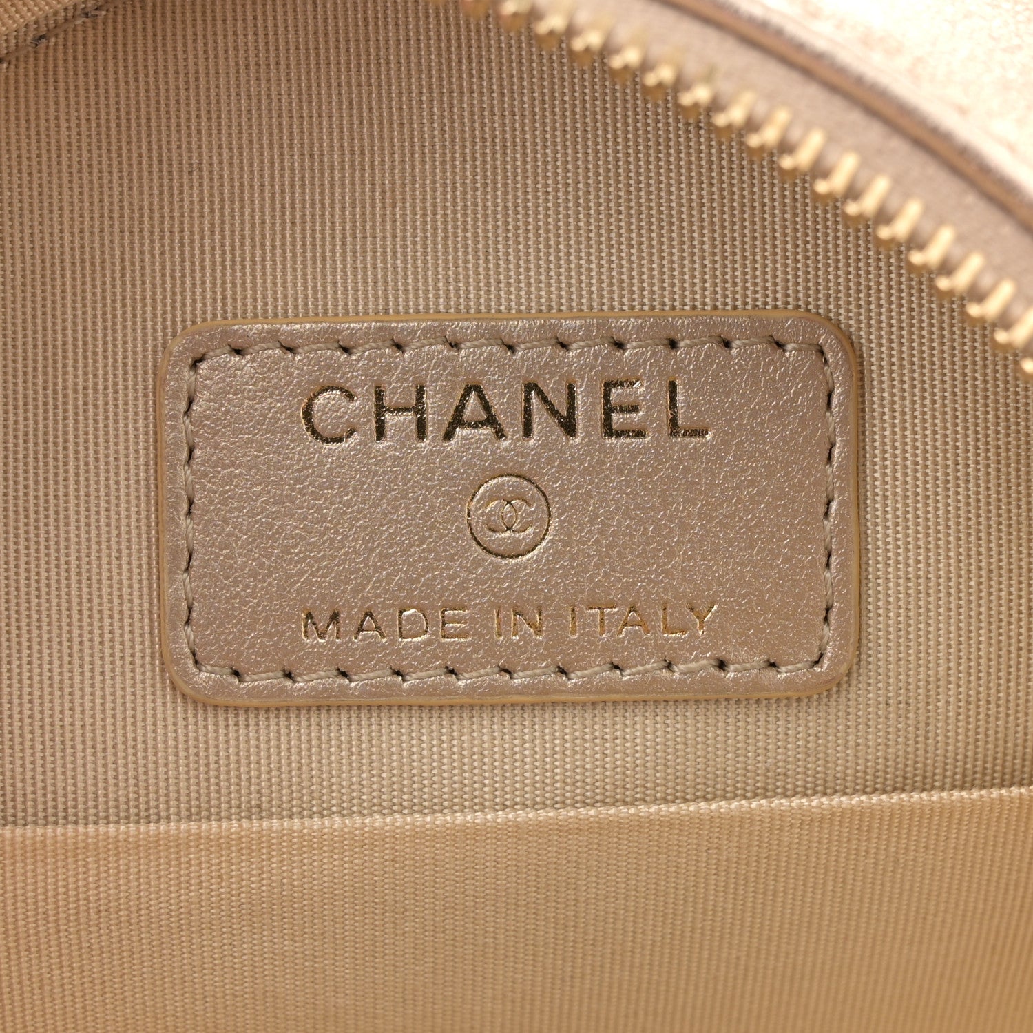 Chanel Metallic Lambskin Quilted Chanel 19 Round Clutch With Chain Gold 6 of 10