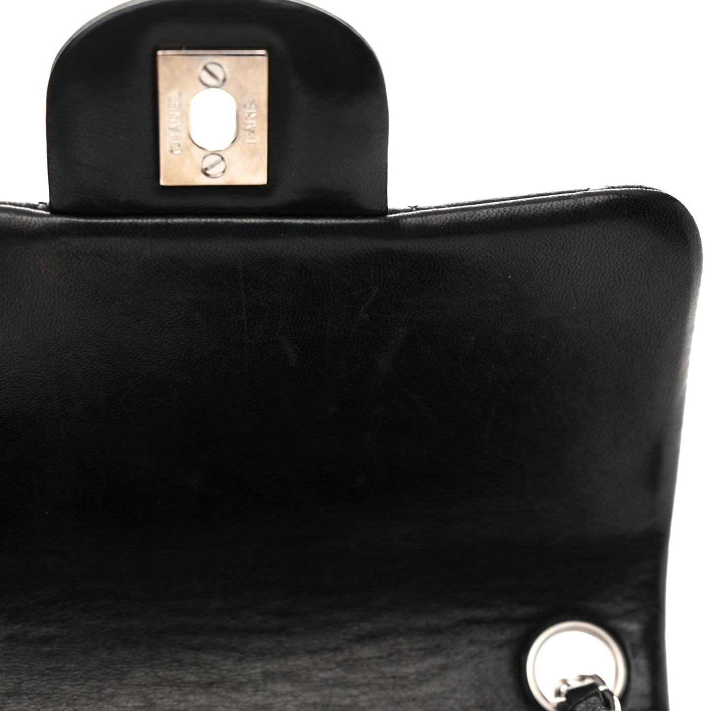 Lambskin Quilted Mini Square Flap Black