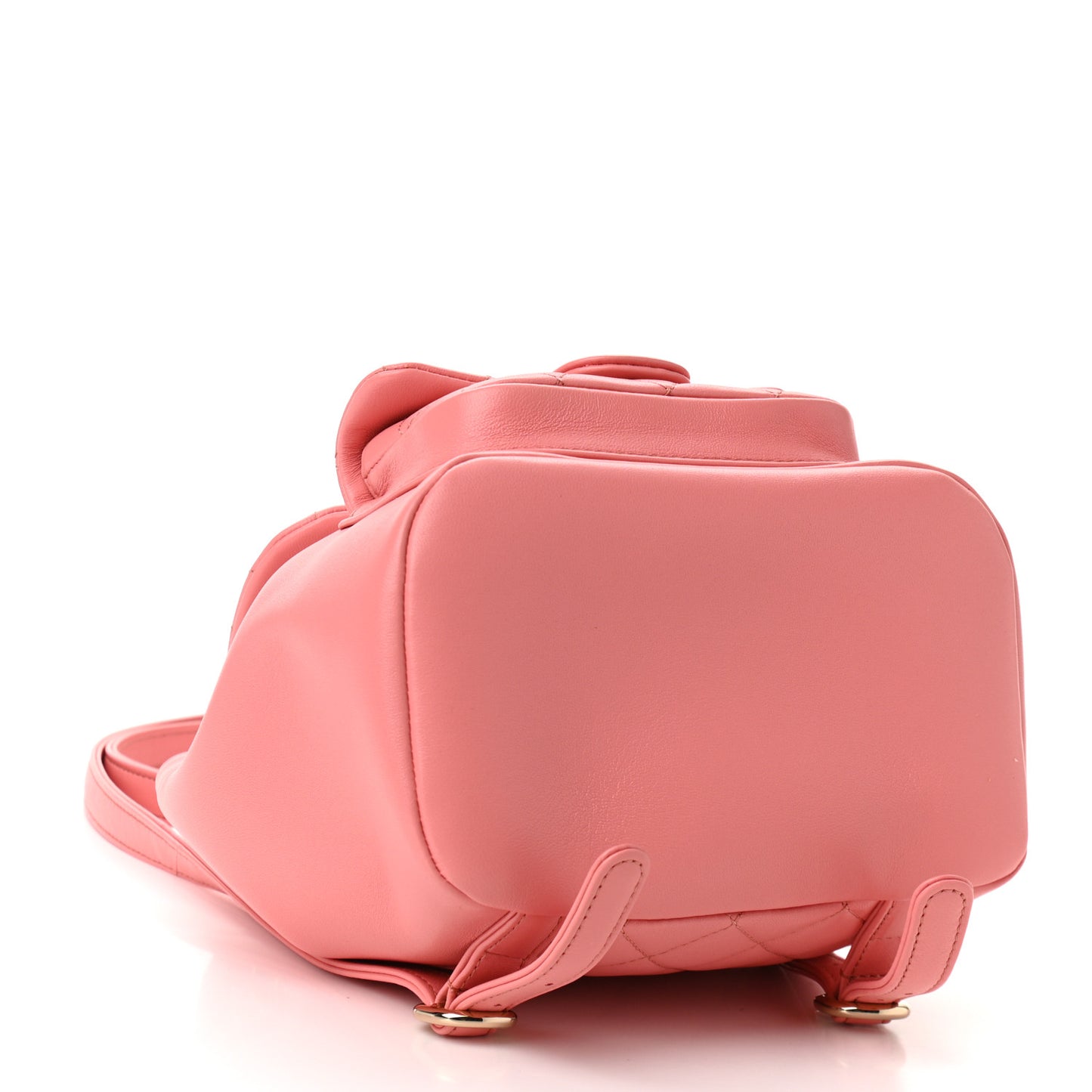 Lambskin Quilted Small Duma Drawstring Backpack Pink