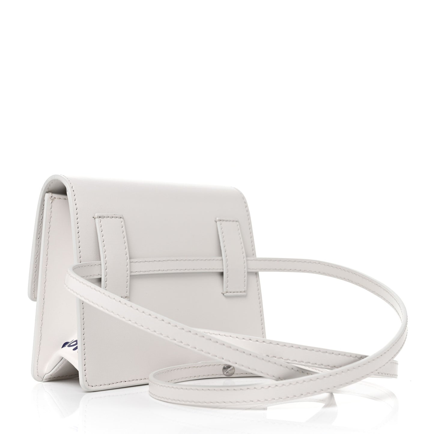 Calfskin Jitney 0.7 Rent Money Crossbody Bag White