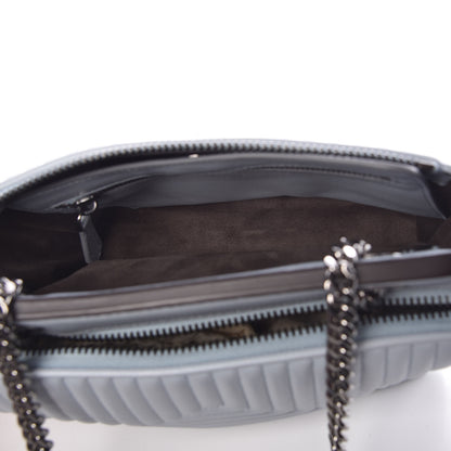 Fendi Shiny Nappa Trapuntata Chain Small DotCom Click Chain Satchel Light Blue 6 of 11