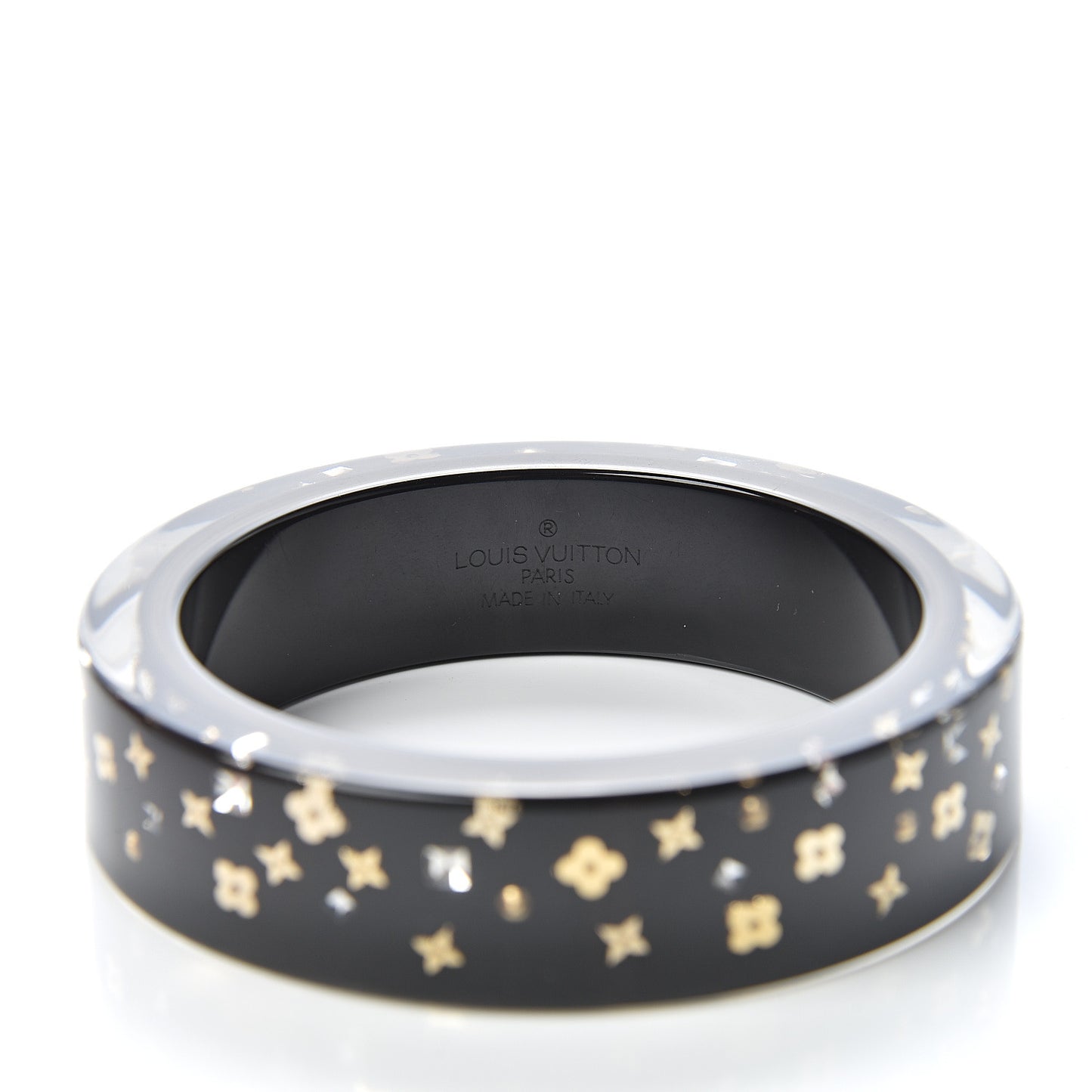 Resin Swarovski Inclusion Art Deco Bracelet M Black