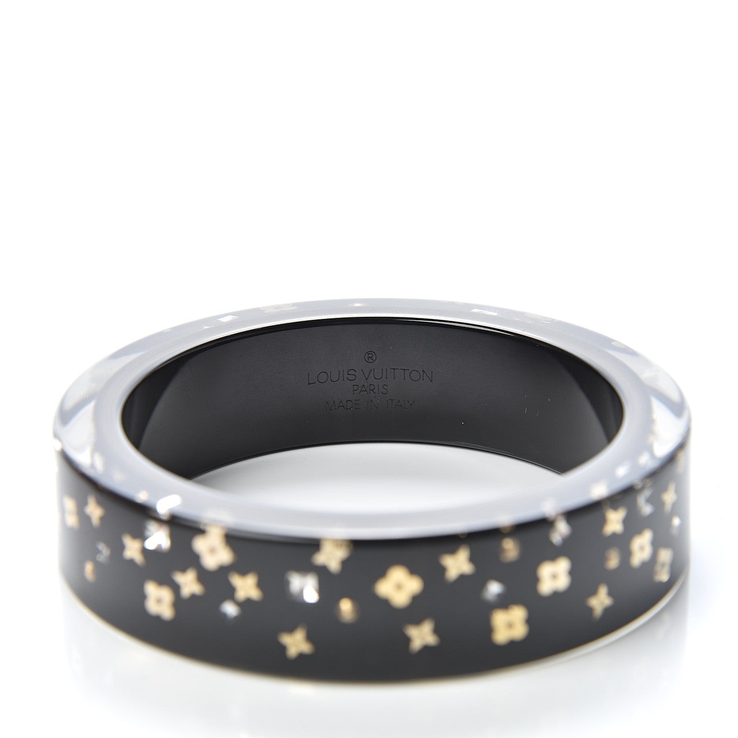 Louis Vuitton Resin Swarovski Inclusion Art Deco Bracelet M Black 4 of 5