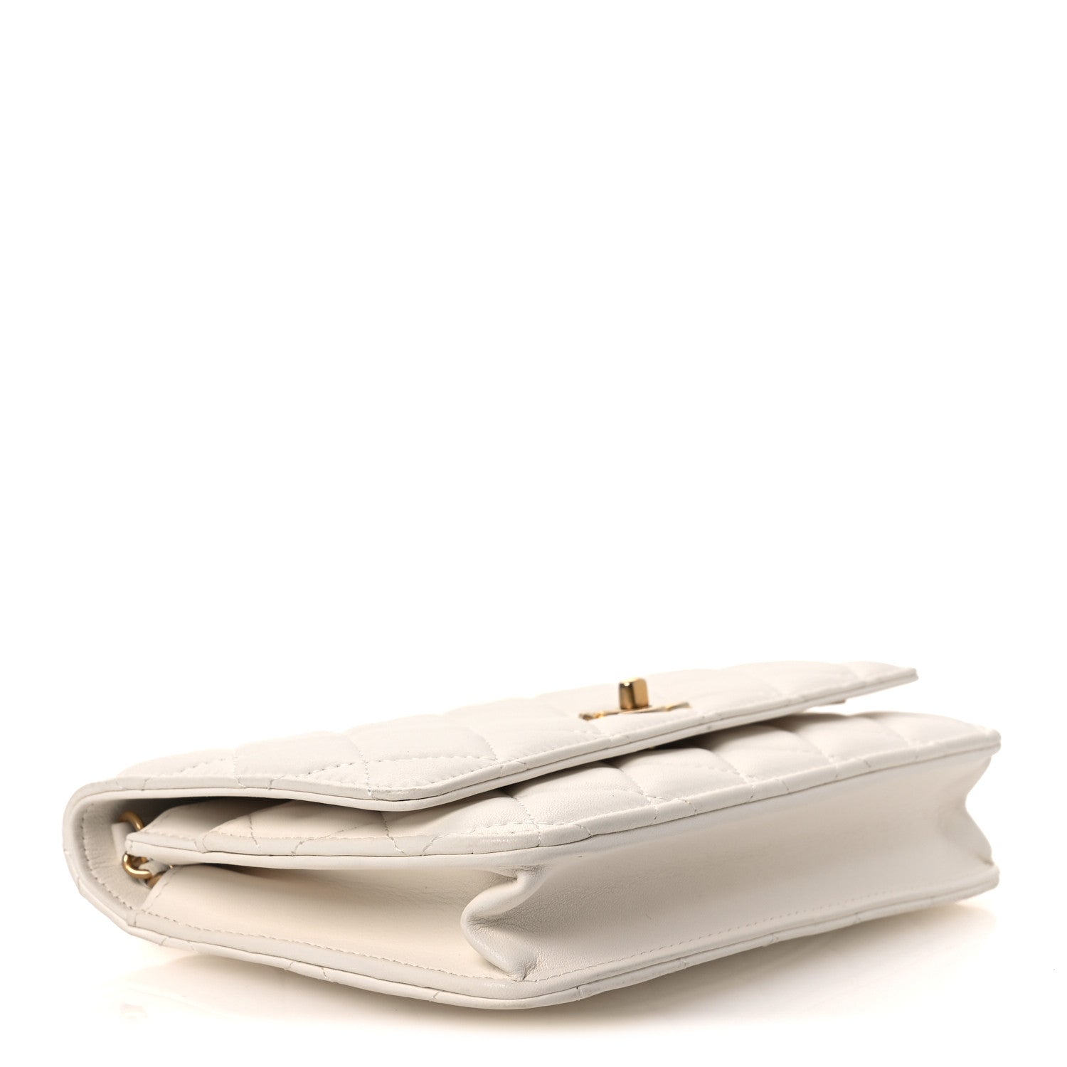Chanel Lambskin Quilted CC Pearl Crush Wallet on Chain WOC White 4 of 14
