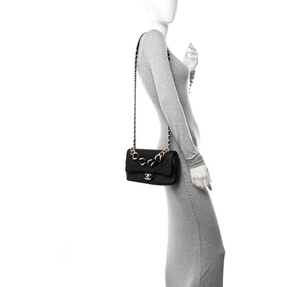 Chanel Lambskin Quilted Resin Bi-Color Chain Flap Bag Black 2 of 11