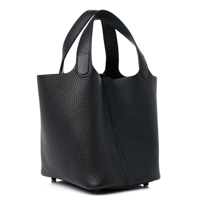 Hermes Taurillon Clemence Monochrome Picotin Lock 18 PM Black 3 of 13