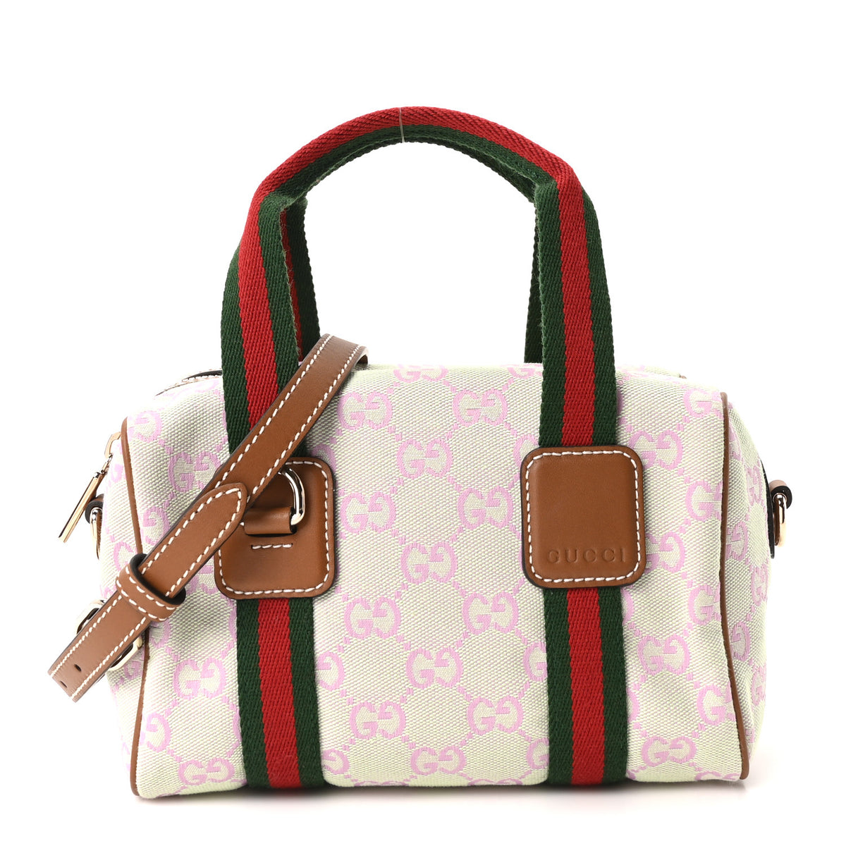 GG Supreme Web Mini GG Top Handle Bag Green Pink