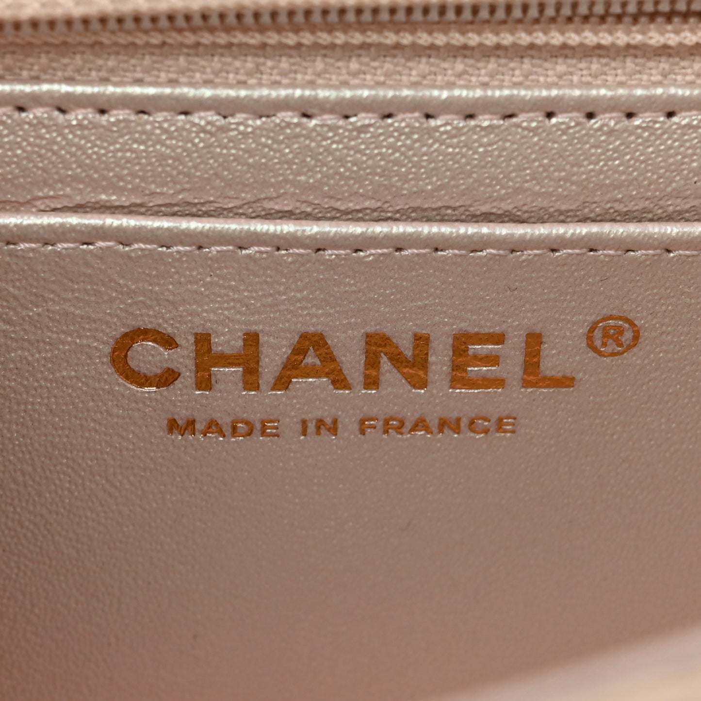 Iridescent Lambskin Quilted Mini Rectangular Flap Ivory