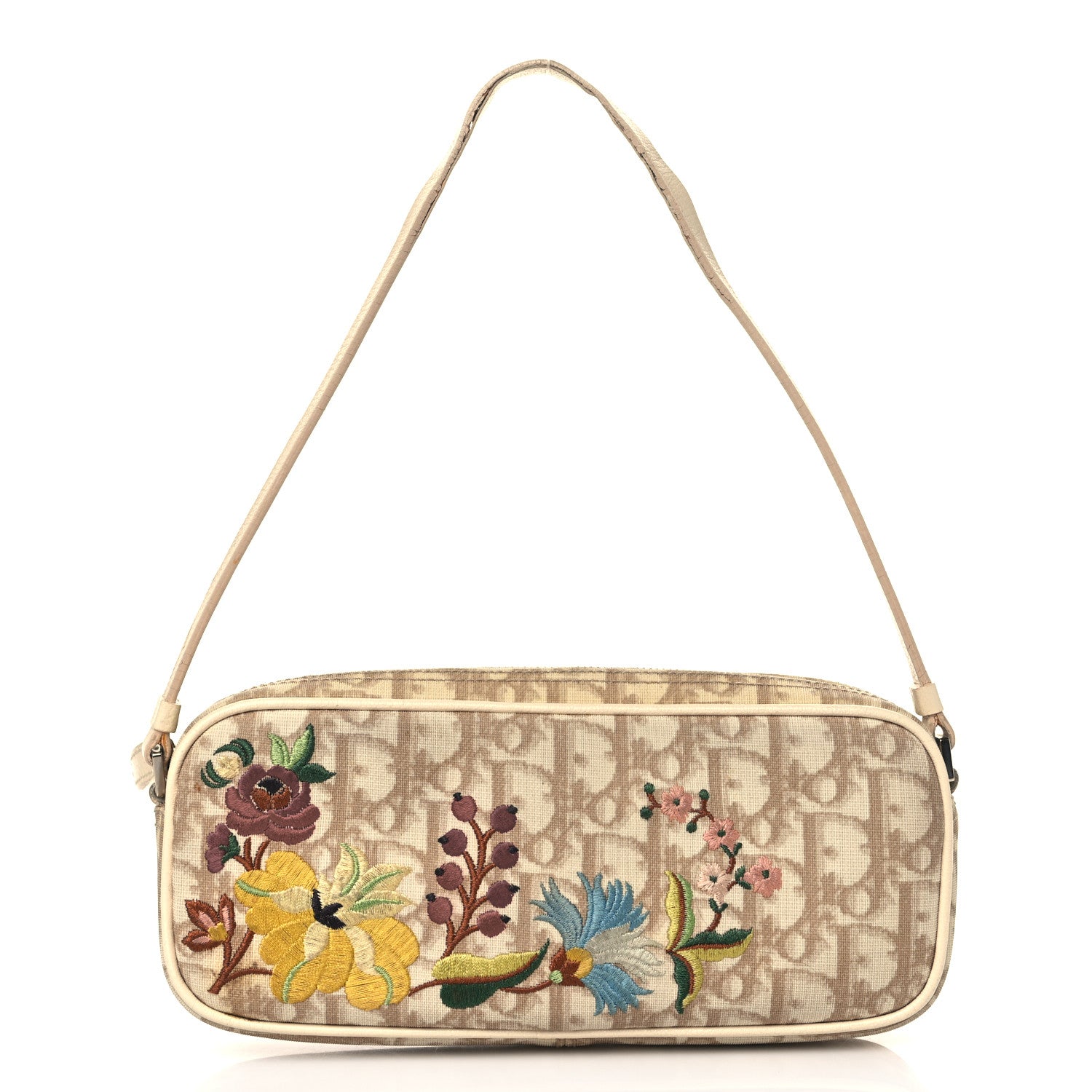 Christian Dior Monogram Vintage Flowers Mini Pochette Beige 1 of 11