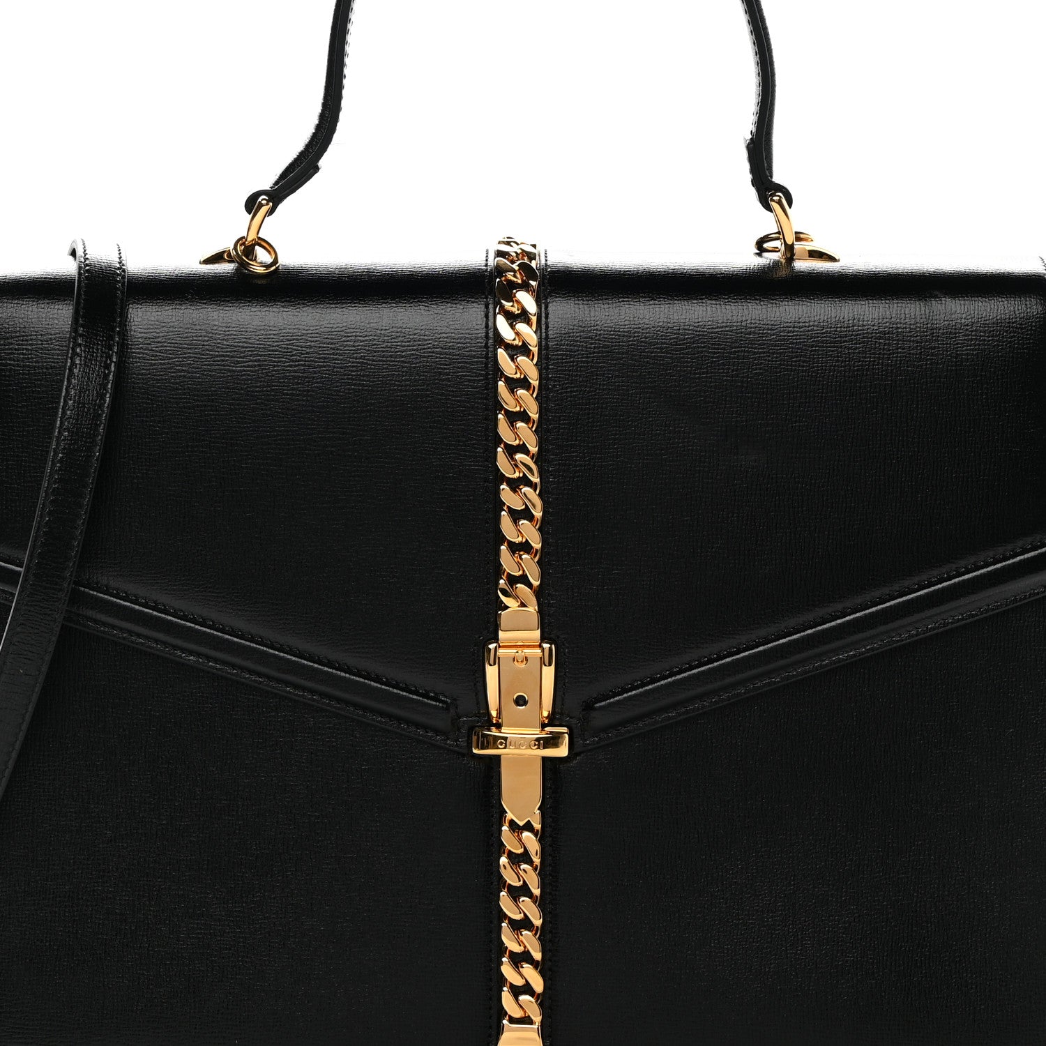 Gucci Azalea Calfskin Medium Sylvie 1969 Top Handle Bag Black 8 of 18