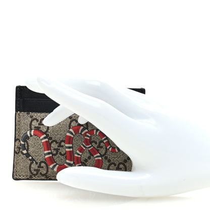 Gucci GG Supreme Monogram Kingsnake Card Holder Beige Black 2 of 7