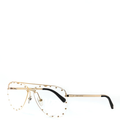 Louis Vuitton Metal The Party Aviator Sunglasses Z0997W Gold 1 of 6