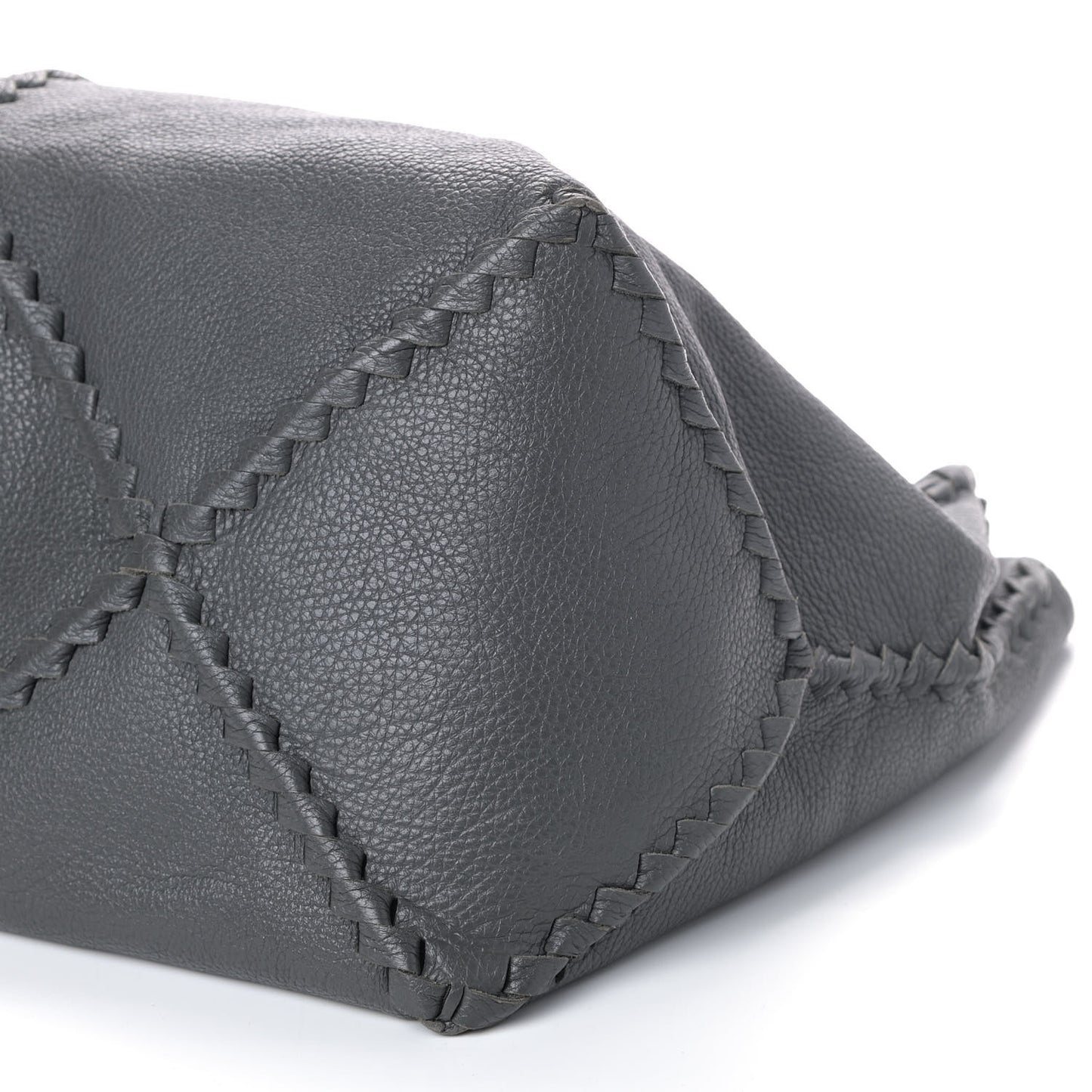Washed Cervo Deerskin Shoulder Bag New Light Grey
