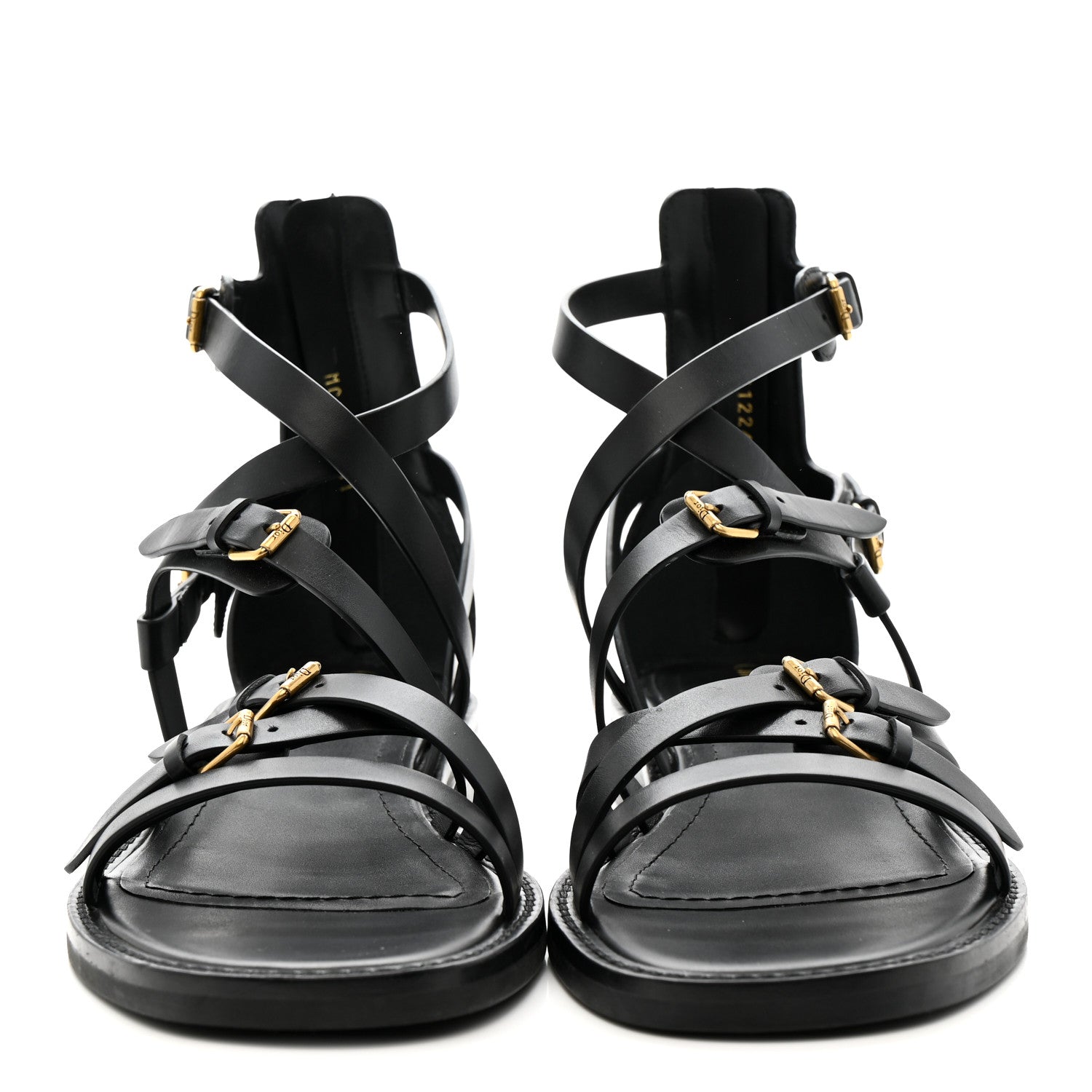 Christian Dior Shiny Calfskin L'Amazone Sandals 41 Black 3 of 9