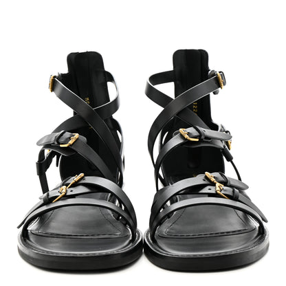 Christian Dior Shiny Calfskin L'Amazone Sandals 41 Black 3 of 9