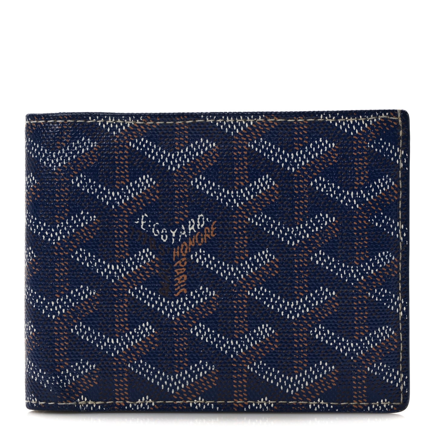 Goyardine Bi-Fold Victoire PM Wallet Navy