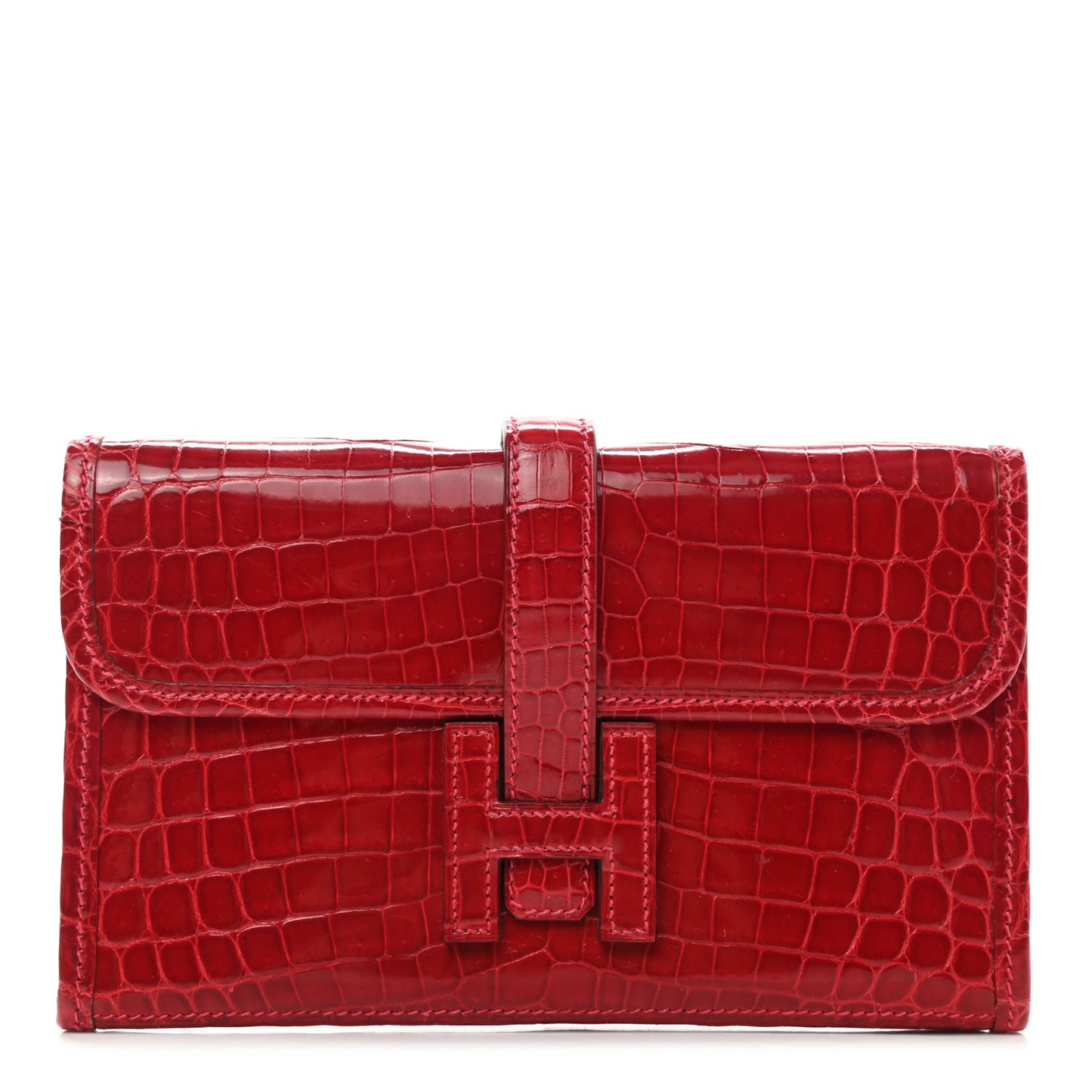 Shiny Niloticus Crocodile Mini Jige Elan Clutch
