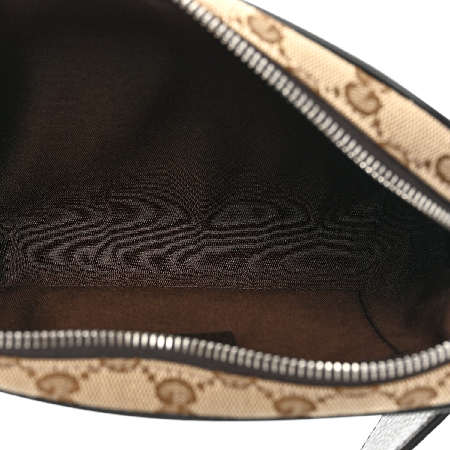 Gucci Monogram Dollar Calfskin Belt Bag Beige Ebony Testa di Moro Marrone Scuro 5 of 9