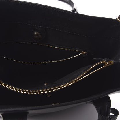 Burberry Grainy Calfskin House Check Large Banner Tote Black 7 of 9