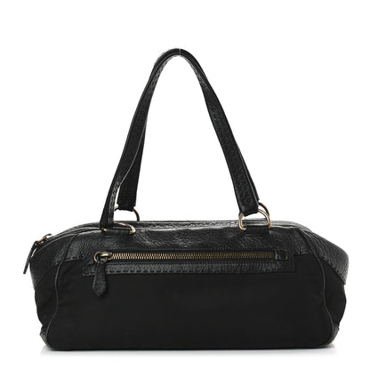 Prada Tessuto Nylon Calfskin Shoulder Bag Black 1 of 7