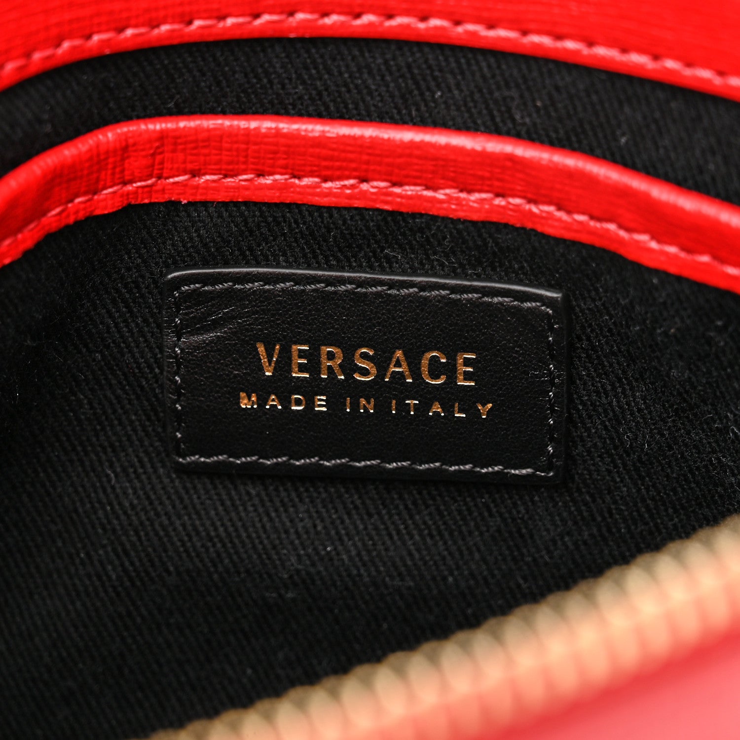 Versace Saffiano Calfskin Palazzo Chain Crossbody Red 6 of 11