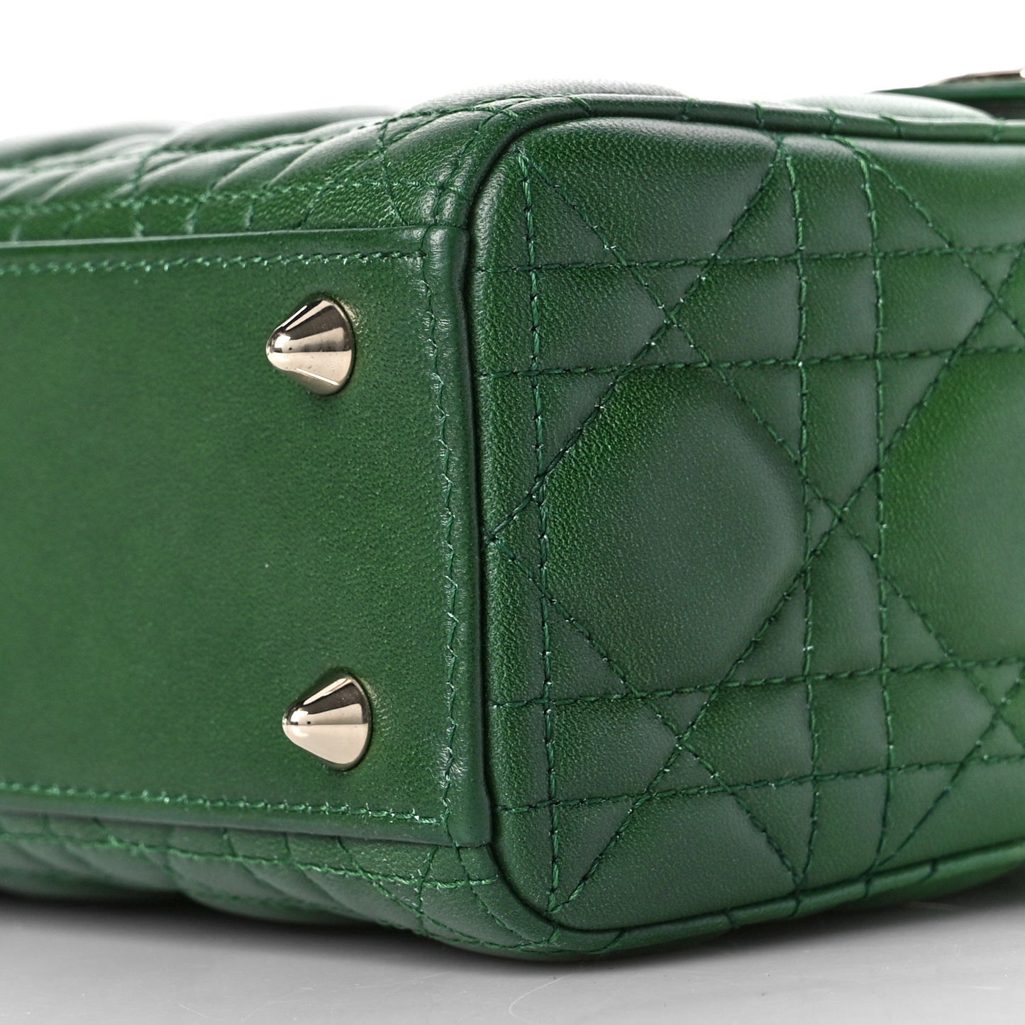 Lambskin Cannage Gradient Small Lady Dior Indigo Green