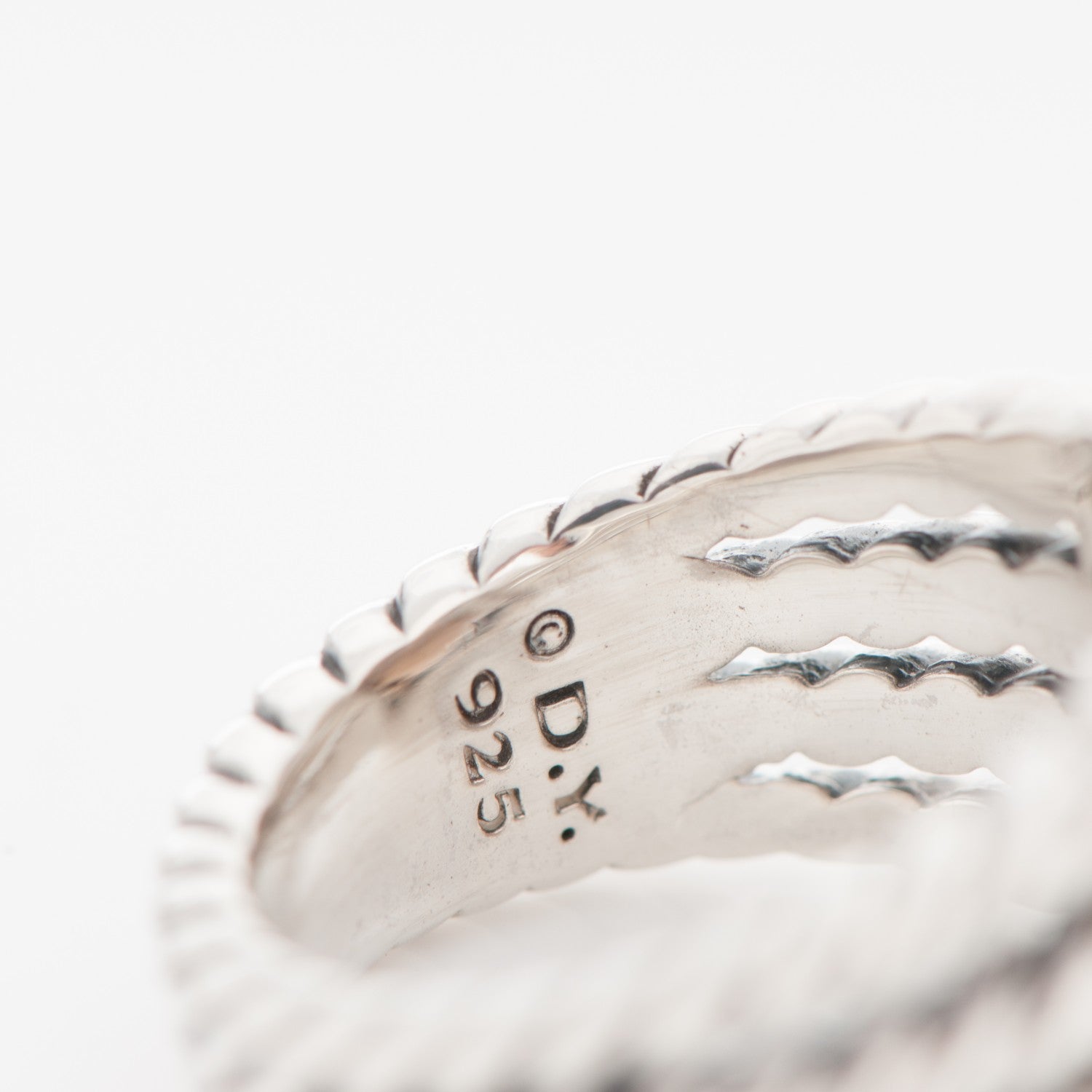 David Yurman Sterling Silver Diamond Wheaton 16mm Smoky Quartz Ring 54 7 5 of 5