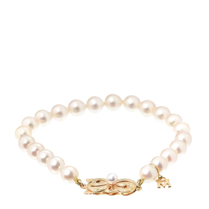 Mikimoto 18K Yellow Gold Akoya Cultured Pearl 6-6.5mm Strand Bracelet 3 of 6