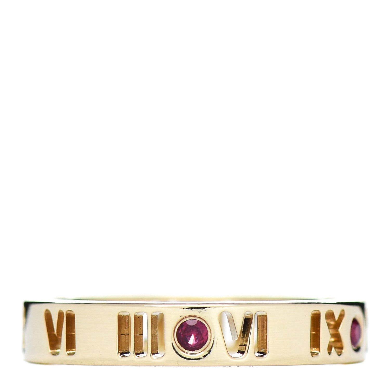 Tiffany 18K Yellow Gold Ruby Atlas Pierced Ring 53 6.25 3 of 5