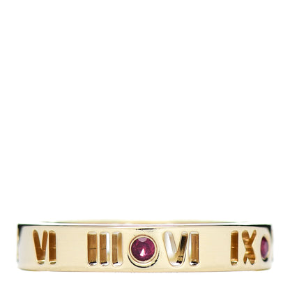 Tiffany 18K Yellow Gold Ruby Atlas Pierced Ring 53 6.25 3 of 5