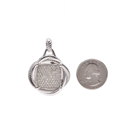 David Yurman Sterling Silver Diamond 32mm Large Infinity Pendant 2 of 4